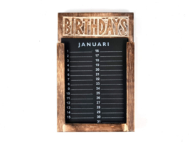 Houten verjaardagskalender Inclusief bladen Naturel – 28 x 18 cm