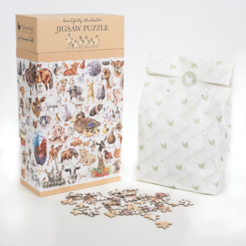 Jigsaw  Puzzel Wrendale Designs - Farmyard Friends Set 1000 stukjes