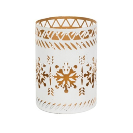 White Snowflake Petite Candle Holder