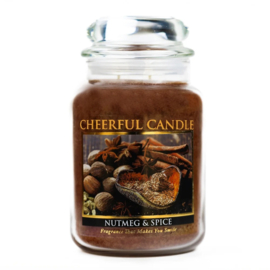 Nutmeg & Spice Geurkaars Cheerful 2 wick 680 gram – 2 lonten
