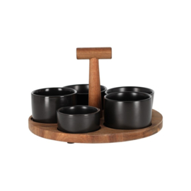 Bits & Bites Bo serveerset groot zwart – 22,5 x 22,5 x 12 cm  Jens Living