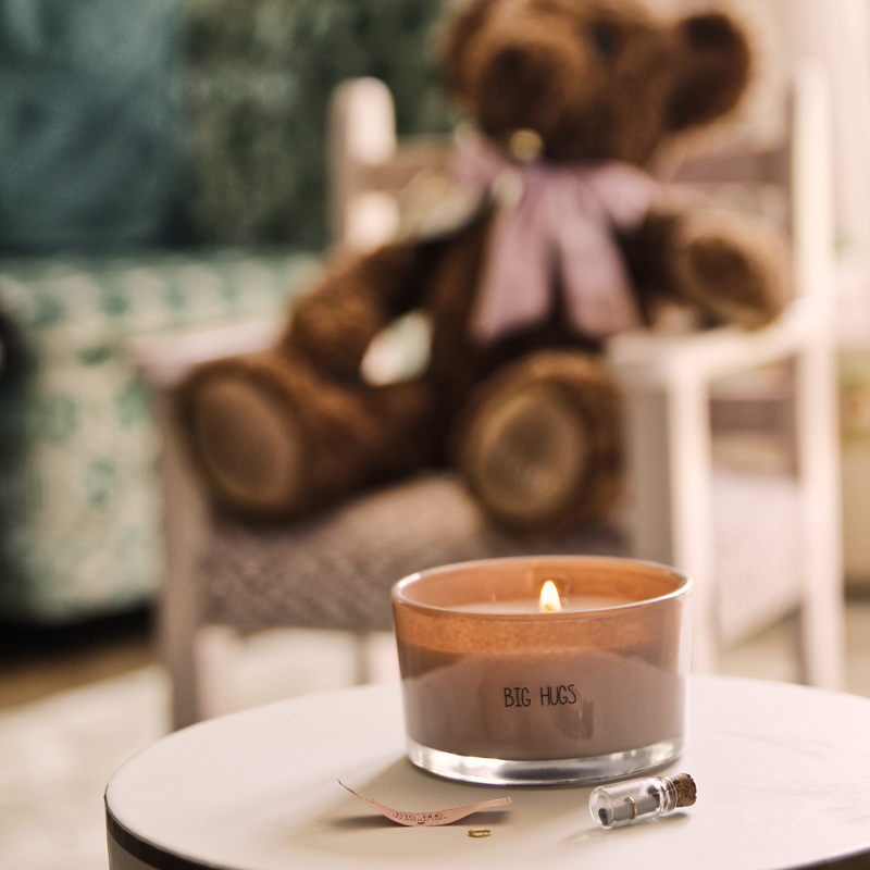 💕 Flessenpost geurkaars Big Hugs – Green Tea Time