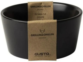 Gusta® schaaltje zwart keramiek 10x5 cm – klein schaaltje voor saus, snacks en dip