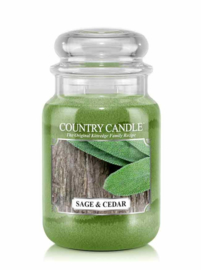 Sage & Cedar Country Candle Large Jar 150 Branduren