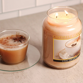 Chai Tea Latte geurkaars Cheerful Candle 2 lonten 680 gram