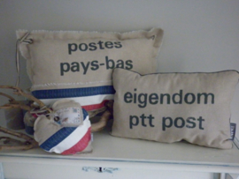 PTT kussen langwerpig handgemaakt – nostalgisch Postes Pays-Bas 55x35 cm