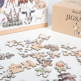 Jigsaw  Puzzel Wrendale Designs - Farmyard Friends Set 1000 stukjes