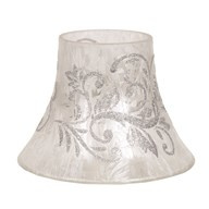 Silver  Scroll  Candle Jar Lamp Shade 16cm