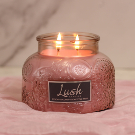 Cheerful Candle Large Geurkaars  Citron  Coconut  Eucalyptus  Musk 20 Oz Lush Rose