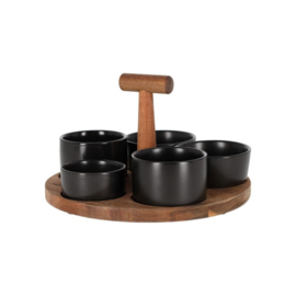 Bits & Bites Bo serveerset groot zwart – 22,5 x 22,5 x 12 cm  Jens Living