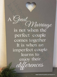 A Great Marriage ...Tekstbord