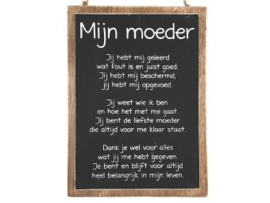 Tekstbord  Mijn moeder