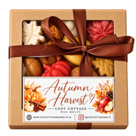 Autum Harvest venster cadeaubox waxmelts Golden Amber Cozy Cottage 130 gram