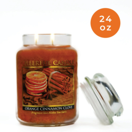 Orange Cinnamon Clove Cheerful geurkaars 680 g – 2 lonten