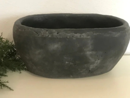 Countryfield Bloempot Marvin S Ovaal Antraciet 13 cm – Aardewerk Old Look