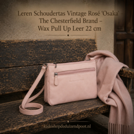 Leren Schoudertas Vintage Rosé  Osaka – The Chesterfield Brand – Wax Pull Up Leer 22 x 14 cm