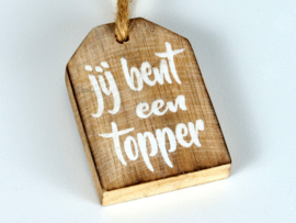 Kadolabel Hout "Topper "
