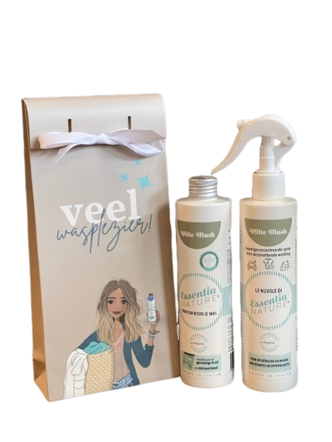 Kadoset Wasparfum & Reinigingsspray Witte Musk – Essentia Nature