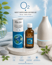 O2 Mist Diffuser geurolie 50 ml Boles d’olor – frisse schone en houtachtige geur
