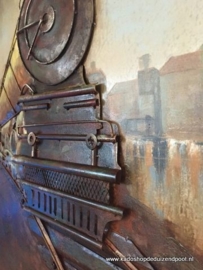 Gerecycled Metaal 3D Schilderij Trein
