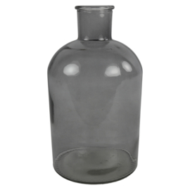 Bloemenvaas/siervaas Fles antraciet grijs 31.cm