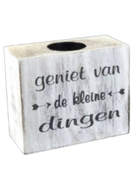 Tekstblok  Waxinelicht houder incl Heart & Home Pure Verleiding theelichten