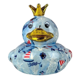Pomme Pidou spaarpot blauw eend "Ducky" vrolijk, eigenwijs