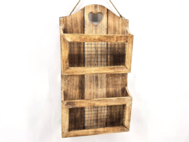 Kranten & Postbak – Hangend – Naturel Hout