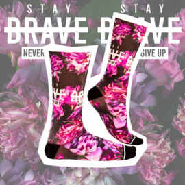 Stay Brave Never give up ! Bloom Sokken mt 39-42