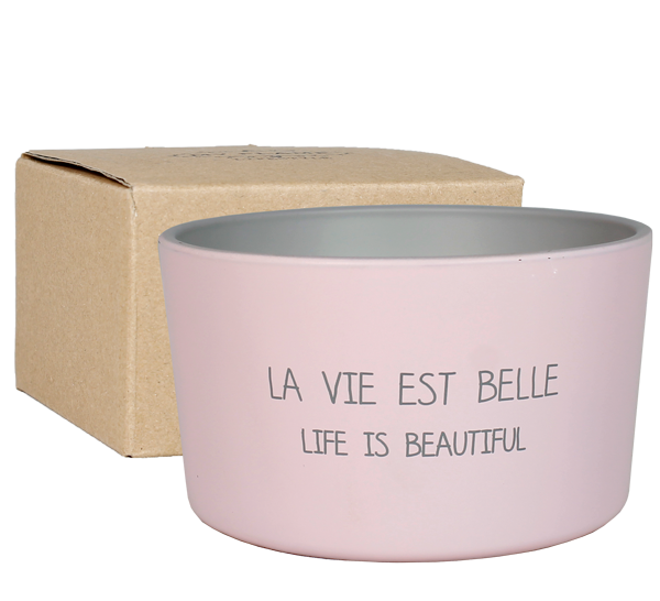 My Flame buitenkaars ‘La vie est belle – Life is beautiful’ – Bella Citronella (citrus & vanille)