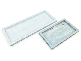 Houten dienblad zee blauw  15x25 cm  – stijlvol en decoratief