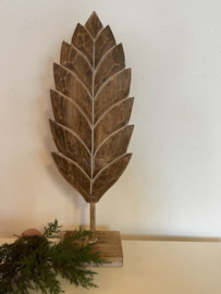 Ornament hout Blad Carving op voet