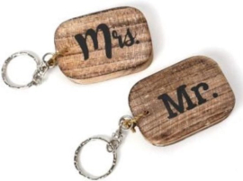 Sleutelhanger set van 2 Mr & Mrs