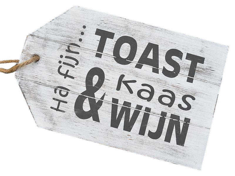 Tekstbord Serveerplank – Ha fijn… Toast Kaas & Wij