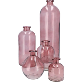 Bloemenvaas/siervaas Fles Roze 25 cm