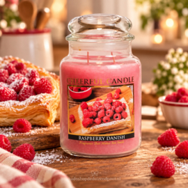 Raspberry Danish  Geurkaars Cheerful 2 wick 680 gram – 2 lonten