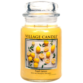 Fresh Lemon Village Candle  Large Jar 170 Branduren