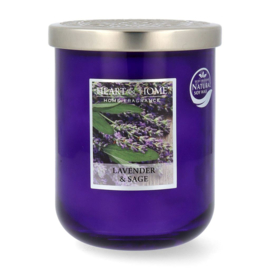 Lavender & Sage  Heart & Home Veganistische soja-wasmix Geurkaars 340 gram
