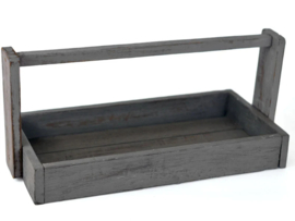 Dienblad antique grijs hout met draaibaar hengsel 38x23 cm