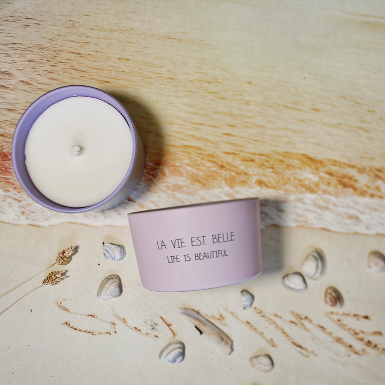 My Flame buitenkaars ‘La vie est belle – Life is beautiful’ – Bella Citronella (citrus & vanille)