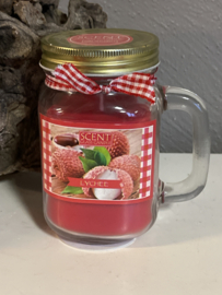 Geurkaars Lychee  Mason Jar11 x 7 cm