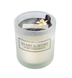 Black Vanilla Glass Votive Soy Candle. 45 gram Heart & Home