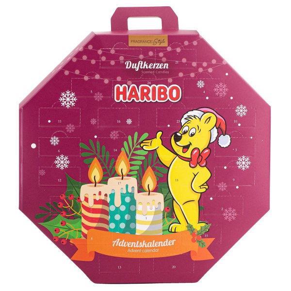 Haribo Adventskalender met waxinelichtjes geïnspireerd op snoepjes