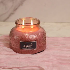 Cheerful Candle Large Geurkaars Bergamot  Veviter  Cedar 20 Oz Lush Rose