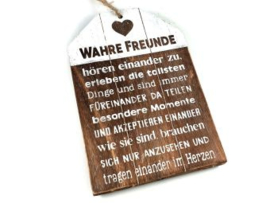 Tablett/label 30x19cm Wahre freunde