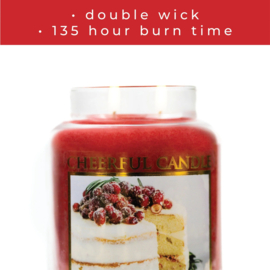 Cranberry Vanilla geurkaars Cheerful Candle 2 lonten 680 gram
