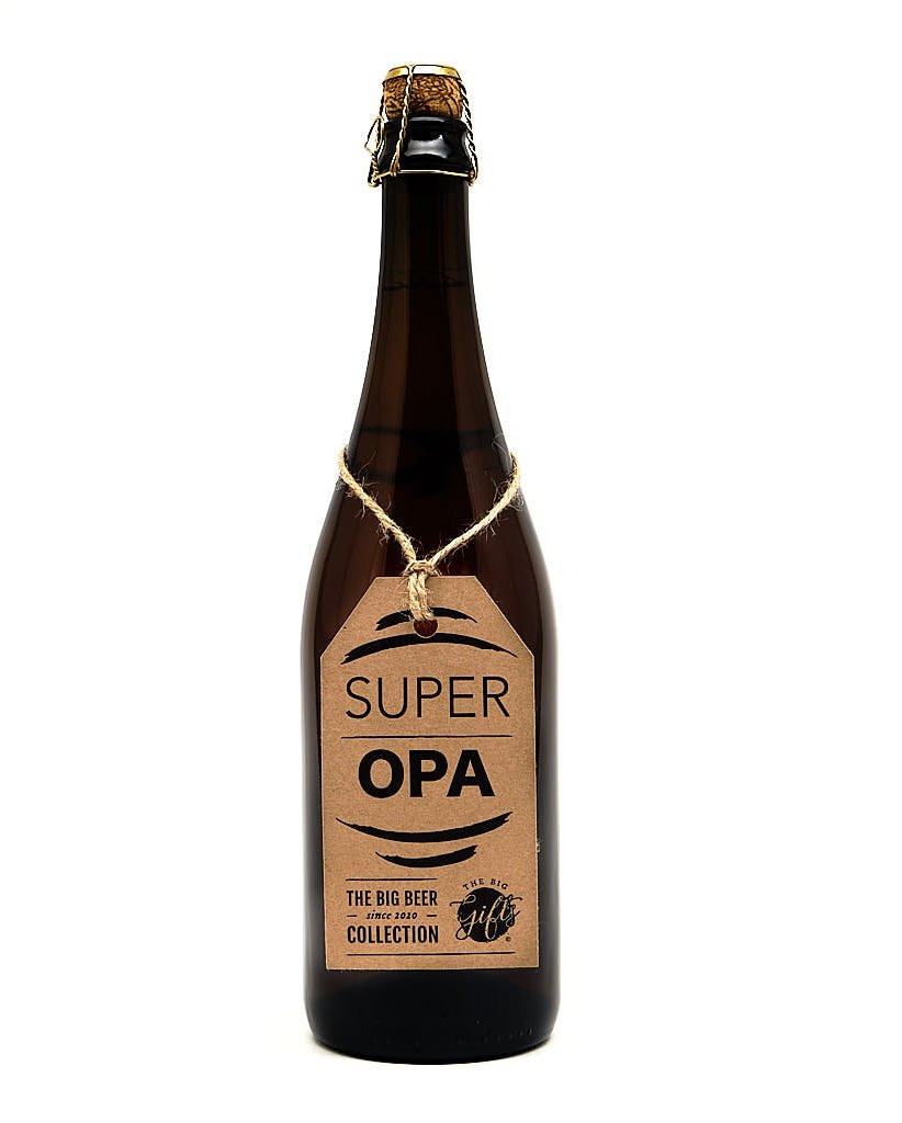 Fles Bier XL met tekst 'Super Opa' 75 cl