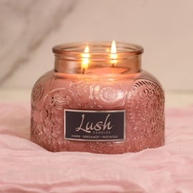 Cheerful Candle Large Geurkaars  Amber  Bergamot  Patchouli 20 Oz Lush Rose