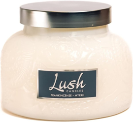 Frankincense Myrrh Cheerful Candle  Large Geurkaars  20 Oz Lush White