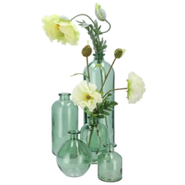 Bloemenvaas/siervaas Fles glas  groen 41cm